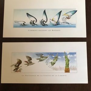 Unique cards metamorphosis of wave and eagle